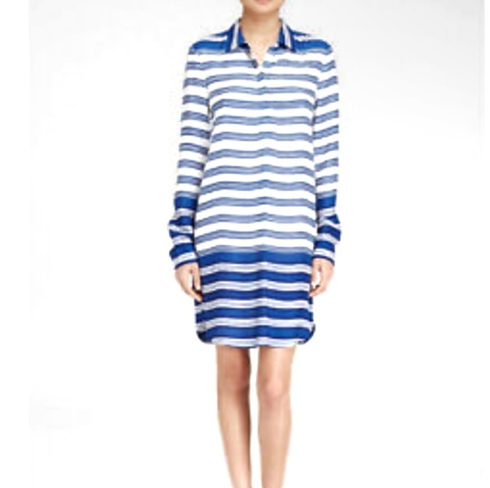 Striped Rayon Shirt Dress